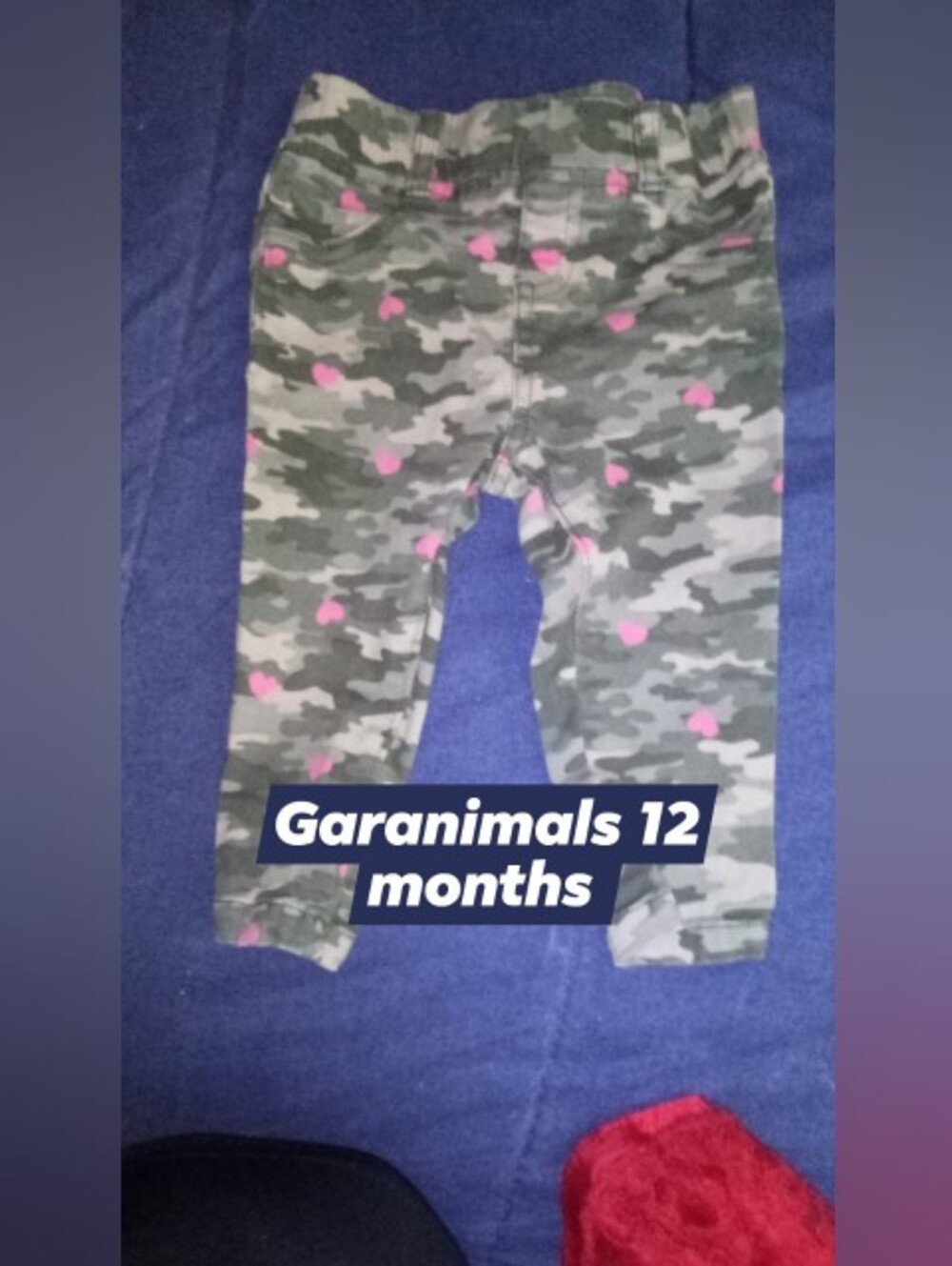 Garanimals Baby Camo Leggings with Pink Hearts - 12 Months